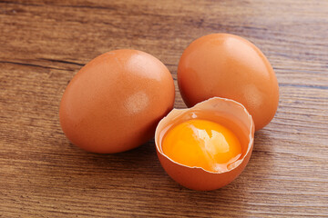 Fresh chicken Eggs with yolk