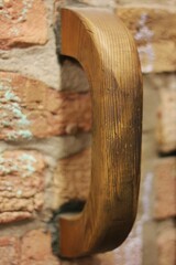 old wooden door handle