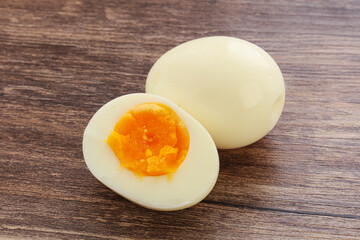Boiled chicken egg for breakfast