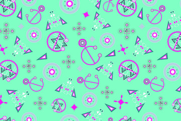 Repeating primitive ethnic pattern, abstract folk elements, colorful boho style texture, vector illustration.
Moroccan, Berber, Mexican patterns. Tribal Kilim. Geometric design. Tribal seamless patter