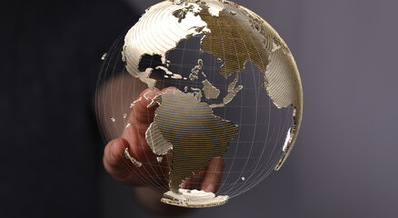 Global world network and telecommunication on earth and IoT. Elements