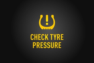 Check Tyre Pressure text with icon
