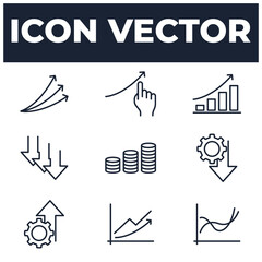 set of Increase and Decrease elements symbol template for graphic and web design collection logo vector illustration