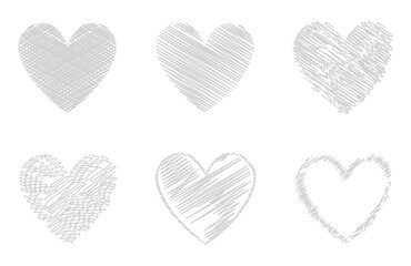 Heart contour vector. Grey hand drawn love icon isolated. Paint brush stroke heart icon. Hand drawn vector for love logo, heart symbol, doodle icon and Valentine's day. Painted grunge vector shape