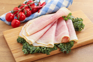 Pork ham snack over board