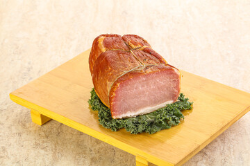 Delicous pork cured meat isolated