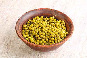 Marinated Green peas in the bowl