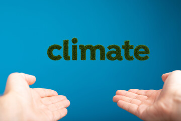 climate word modern in green