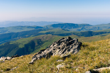 View from the top of the green mountains.