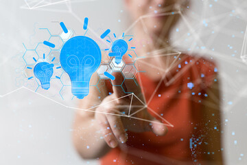 Neural network 3D illustration. Big data and cybersecurity