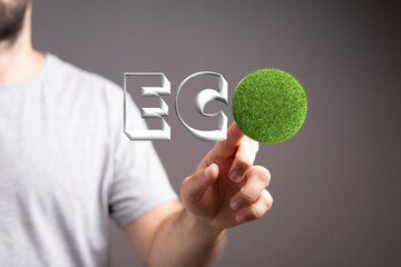 Eco inscription word on the background