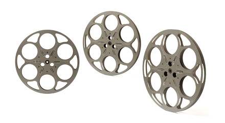 projector reels on white background