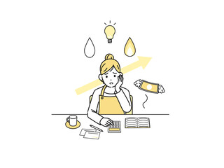 光熱費の値上がりに悩む主婦　家計簿　料金　出費　困る　女性