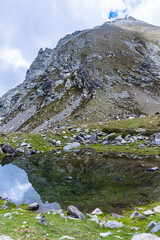 Reflection of mountain on the lake.