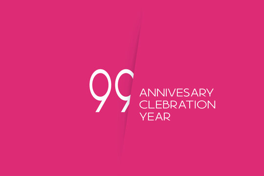 99 year anniversary anniversary celebration year, 99 year anniversary. birthday invitation on red background with white numbers