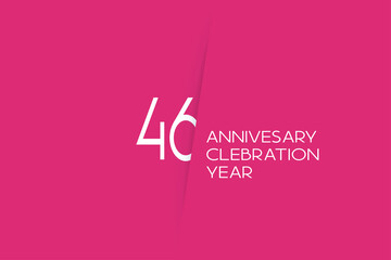 46 year anniversary anniversary celebration year, 46 year anniversary. birthday invitation on red background with white numbers