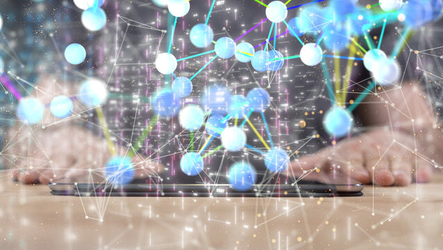 conference Digital Network and data concept 3d