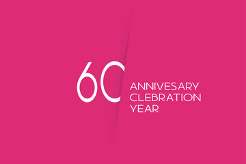 60 year anniversary anniversary celebration year, 60 year anniversary. birthday invitation on red background with white numbers