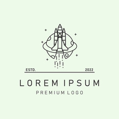 rocket creative logo art design minimalist vector illustration