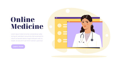 Online medicine landing page. Medical Internet Portal.
