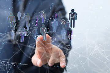 Neural network concept. Connected cells with links.