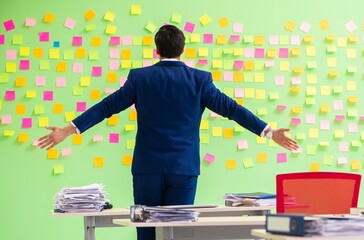 Businessman with many conflicting priorities