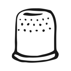 Thimble for sewing. Hand drawn illustration converted to vector.