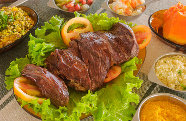 Barbecue de carne de sol (Carne de sol). Traditional dish from northeastern Brazil.