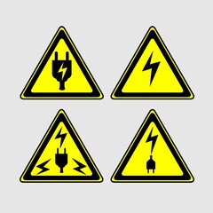 Obraz premium High voltage triangle icon suitable for industry etc