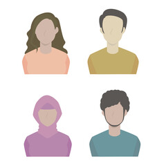 様々な国の男女の外国人労働者の上半身カットのフラットイラスト