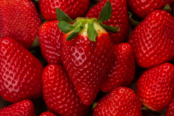 Closeup of strawbery.  Berry background.