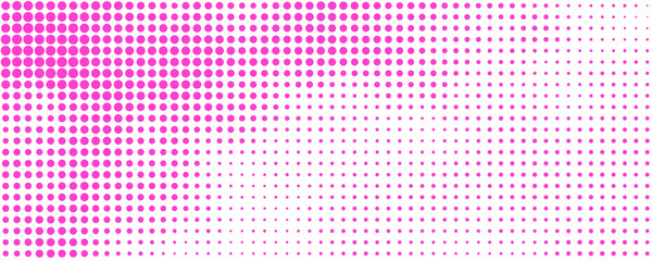 pink and white background with halftone dots