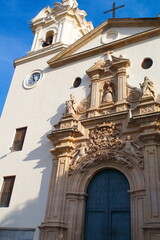 Beautiful baroque facade of the Sanctuary of the Virgen de la Fuensanta, patron saint of Murcia, located in Algezares