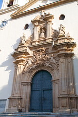 Beautiful baroque facade of the Sanctuary of the Virgen de la Fuensanta, patron saint of Murcia, located in Algezares
