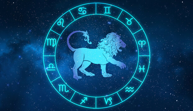 Leo horoscope sign in twelve zodiac.