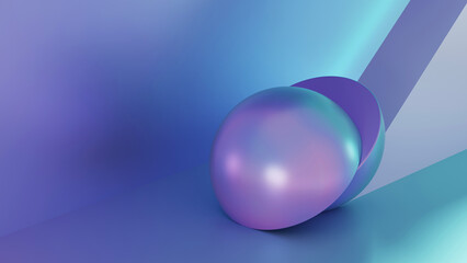 Rainbow geometric shapes Modern 3D Hologram, abstract colorful background, Simple wallpaper. 3d Rendering image.