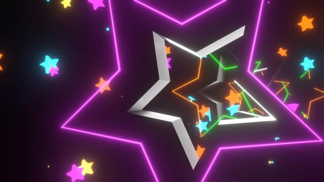 VJ 星 ポップ トンネル ネオン カラフル [ループ対応] [別Verあり]
