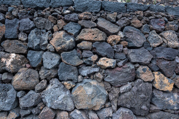 Stone wall, volcanic stone background
