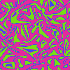 Seamless vector pattern with liquid paint texture on pink background. Simple pop art wallpaper design. Decorative retro fashion textile.