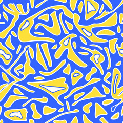 Seamless vector pattern with paint liquid texture on purple background. Simple flow pop art wallpaper design. Decorative y2k fashion textile.