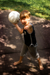 child playing with ball