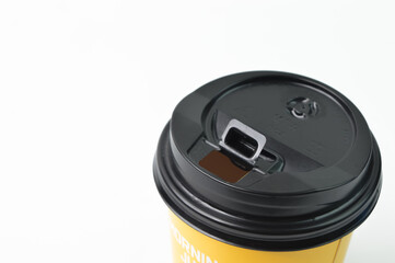 Plastic cup cover lid disposable isolated on a white background