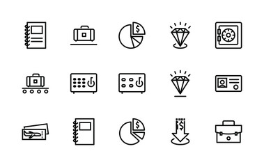 A simple set of vector linear icons related to business. Contains icons such as: money, business, industry, contracts, contracts, transactions and much more. Editable stroke. 48x48 pixels is perfect.