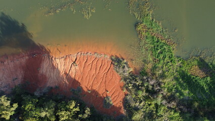 top view lake nature beautiful