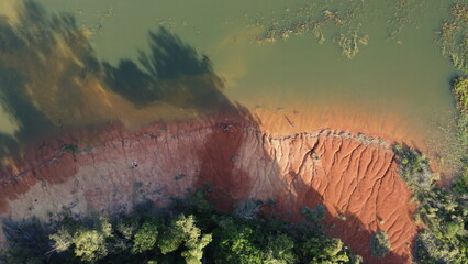 top view lake nature beautiful