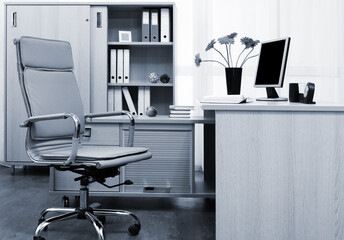 comfortable workplace in modern office