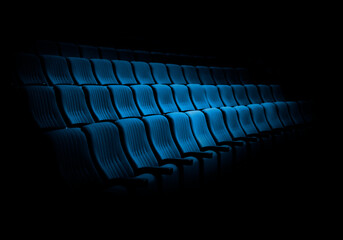 blue cinema or theater chair