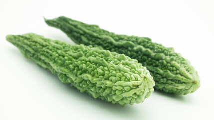 Bitter melon, Bitter gourd isolated on white background