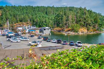Fototapeta premium Vancouver Island, Canada - August 14, 2017: Maple Bay Marina in Genoa Bay.