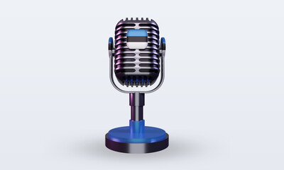 3d microphone Estonia flag rendering front view